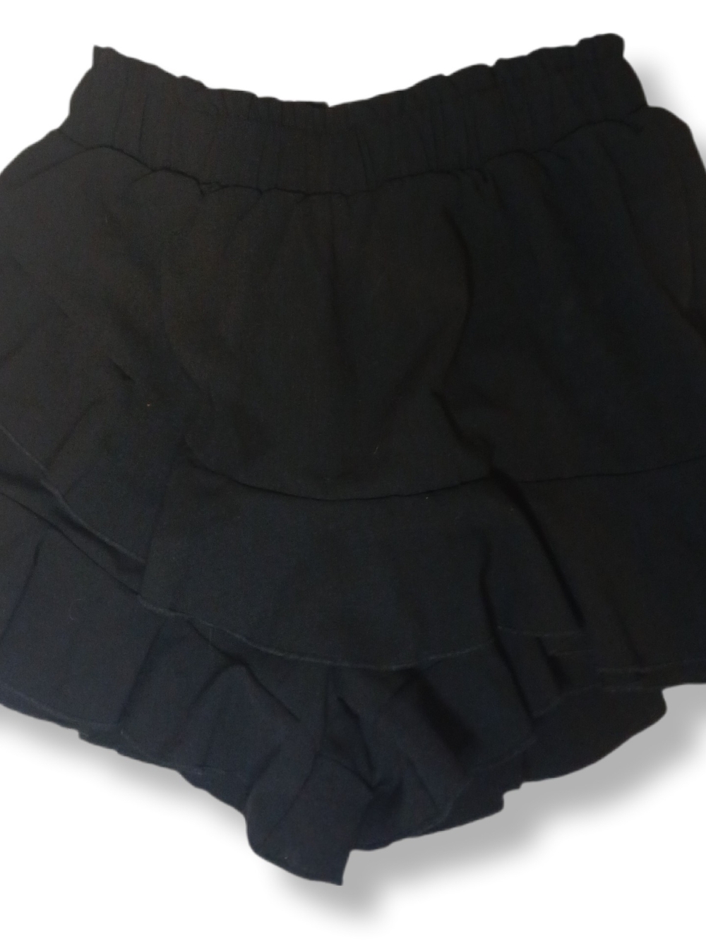 Black Ruffled Mini Skirt/Shorts - Picture 4 of 4